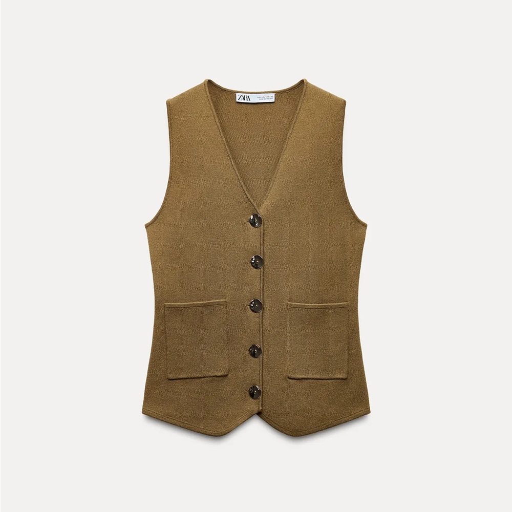 Zara Gold Button Knit Vest